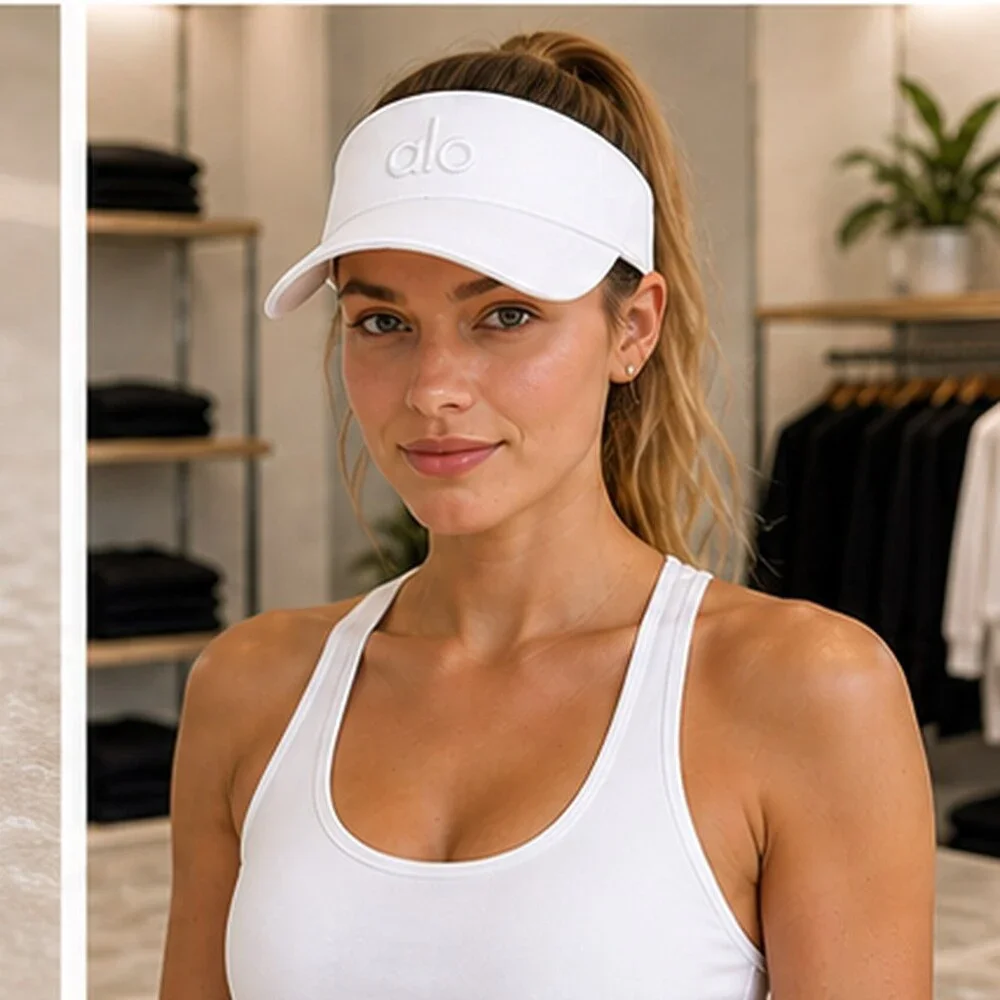 ALO Yoga White Active Open Top Visor Hat NWT